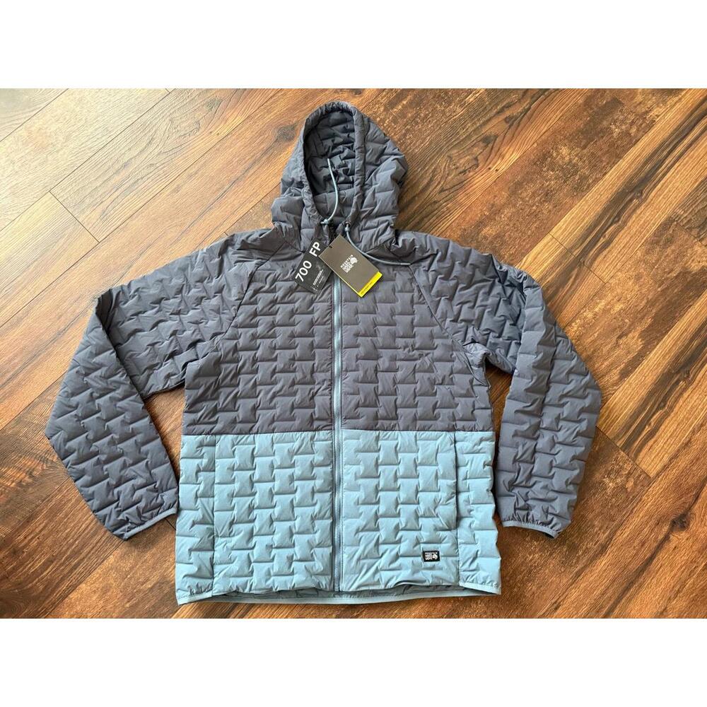 NEW Mountain Hardwear Mens Stretchdown Light Full Zip Hoody Moon Blue Adriatic S